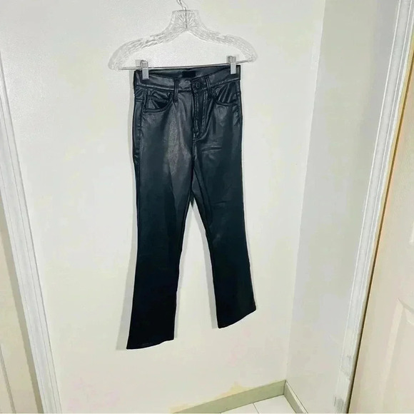 MOTHER Denim The Insider Ankle Jean Faux Show Vegan Leather Flare Night Out - Picture 11 of 11